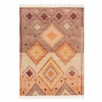 Изображение товара Ковер из хлопка с этническим орнаментом цвета лаванды из коллекции Ethnic, 160x230 см