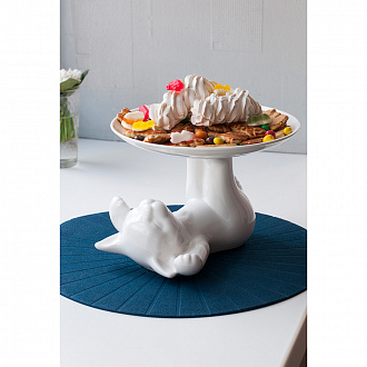 Изображение товара Блюдо Котики, Классический котик, 23 см, белое