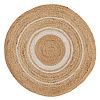 Изображение товара Ковер из джута круглый с вставками белого цвета из коллекции Ethnic, 90 см
