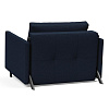 Изображение товара Кресло Cubed 90 с подушкой, подлокотниками Rests и черными ножками, синее