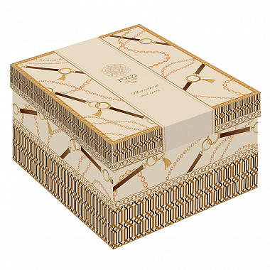 картинка Кружка с крышкой и ложкой Luxury chain, 300 мл, бежевая от магазина Одежда+