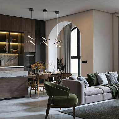картинка Светильник подвесной Modern, Brilliance, 80х75 см, черный от магазина Одежда+