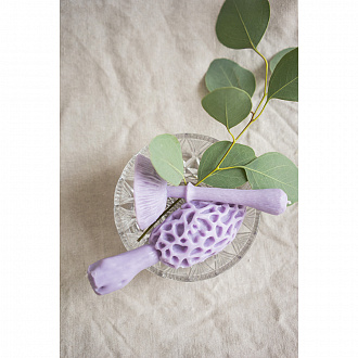 Изображение товара Свеча ароматическая Гриб Сморчок, 13,5 см, фиолетовая