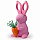 Ножницы+магнит со скрепками Bunny, розовый
