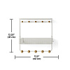 Изображение товара Полка настенная с крючками для аксессуаров Estique, белая/натуральное дерево