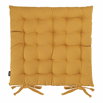 Подушка на стул из хлопка цвета карри из коллекции Essential, 40х40 см