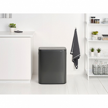 картинка Бак для мусора Brabantia, Bo Touch Bin, 60 л, темно-серый от магазина Одежда+