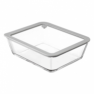 картинка Контейнер для запекания и хранения с вакуумным эффектом Vacuum Glass, 2,6 л, светло-серый от магазина Одежда+