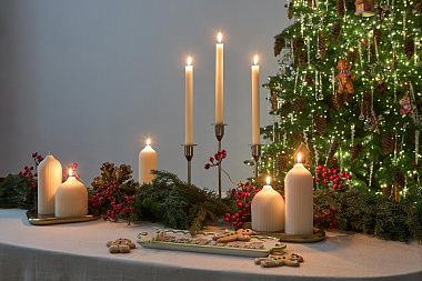 картинка Свеча декоративная молочно-белого цвета из коллекции Edge, 10,5 см от магазина Одежда+