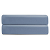 Изображение товара Простыня на резинке из сатина джинсово-синего цвета с брашинг-эффектом из коллекции Essential, 160х200х30 см