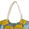 Изображение товара Пляжная сумка из хлопка серого цвета с принтом Цветы из коллекции Prairie