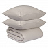 Комплект постельного белья изо льна и хлопка серо-бежевого цвета из коллекции Essential, 150х200 см
