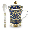 Изображение товара Кружка с крышкой и ложкой Baroque, 300 мл, синяя