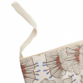 Изображение товара Пляжная сумка из хлопка молочного цвета с принтом Цветы из коллекции Prairie