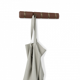 Изображение товара Вешалка настенная Flip, 50,8 см, коричневая, 5 крючков