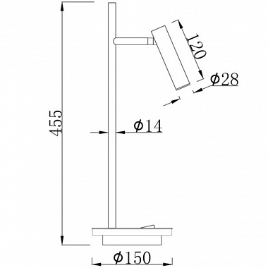 картинка Светильник настольный Table & Floor, Estudo, 1 лампа, 15х45,5х15 см, черный от магазина Одежда+