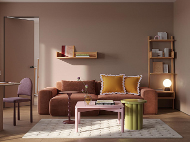 Столик кофейный Saga, 75х75 см, розовый, анонс элемента