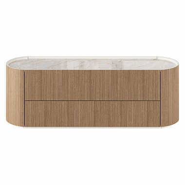 Тумба под ТВ Lagom, 136,6х41х46 см, натуральный дуб/камень, анонс элемента