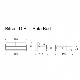 Изображение товара Диван Bifrost Deluxe Excess Lounger, 209х117х83 см, серо-черный