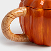 Изображение товара Кружка с крышкой Тыква, Anna Lafarg, Bright pumpkin, 12 см, оранжевая/зеленая, 450 мл