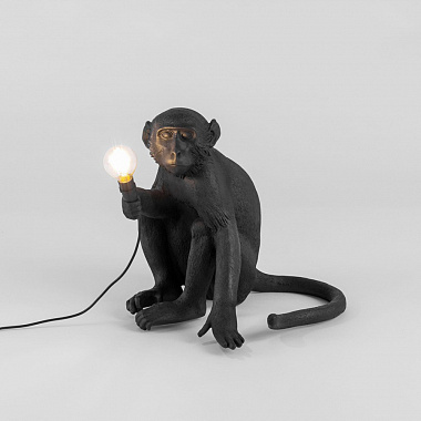 картинка Светильник Monkey Lamp Sitting, черный от магазина Одежда+