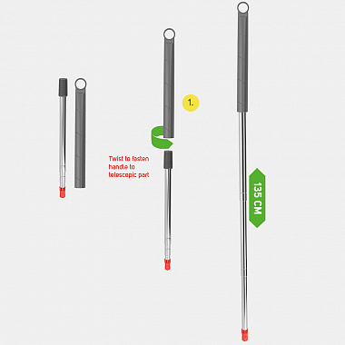 картинка Ручка для швабры телескопическая 135 см от магазина Одежда+