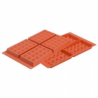 Изображение товара Форма для приготовления вафель Waffel Classic, 18х30 см, силиконовая, красная