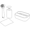 Изображение товара Набор для мытья посуды Rengo, 4 предмета, красный