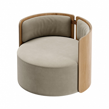 Кресло крутящееся Lagom 800, ∅82,5 см, светло-бежевый/натуральный дуб, анонс элемента