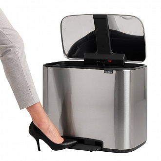 Изображение товара Бак для мусора Brabantia, Bo, 11+23 л, стальной матовый