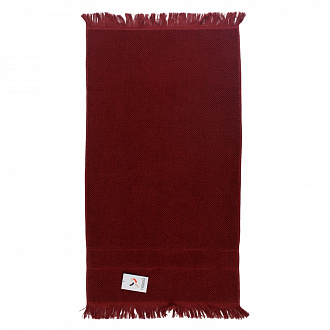 Изображение товара Полотенце для рук декоративное с бахромой бордового цвета Essential, 50х90 см