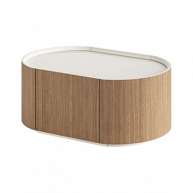 Тумба прикроватная Lagom, 60х41х26 см, натуральный дуб/молочный, анонс элемента