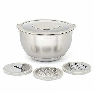 Миска стальная Balance с крышкой и терками, 5 л