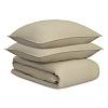 Изображение товара Комплект постельного белья из стираного перкаля бежево-серого цвета из коллекции Essential, 200х220 см
