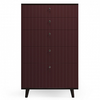Изображение товара Комод Twin, TW024, 76х45х126 см, дуб венге/бордо