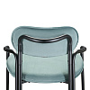 Изображение товара Набор из 2 барных стульев Ror, Round, велюр, черный/светло-бирюзовый