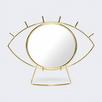 Изображение товара Зеркало настольное Doiy, Cyclops, 43x28x3,5 см, золотое