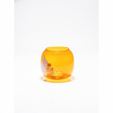 картинка Подсвечник стеклянный Moomin, Муми-мама, 11 см, янтарный от магазина Одежда+