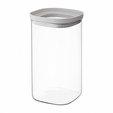 картинка Банка для хранения квадратная Vacuum Glass, 1,5 л, светло-серая от магазина Одежда+