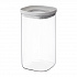 Банка для хранения квадратная Vacuum Glass, 1,5 л, светло-серая