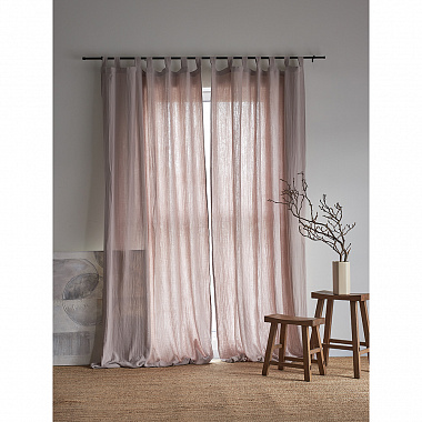 Штора из муслина бежево-серого цвета из коллекции Essential, 150х290 см, анонс элемента