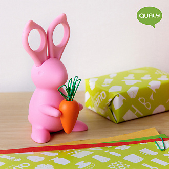 Изображение товара Ножницы+магнит со скрепками Bunny, розовый
