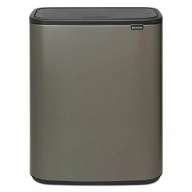 Бак для мусора Brabantia, Bo, Touch Bin, 2х30 л, платиновый