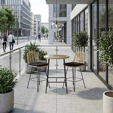 Набор барной мебели Vetle: столик Ø60 см и стул полубарный Vetle Flat, 2 шт., анонс элемента