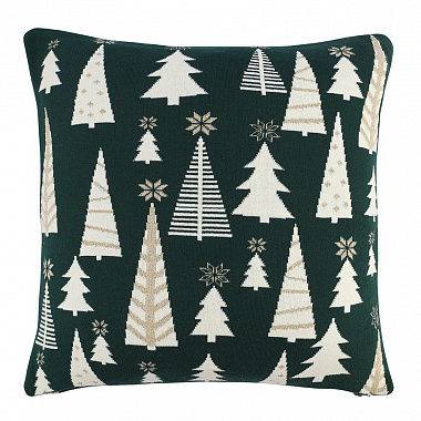 Подушка вязаная с новогодним рисунком Whitewood из коллекции New Year Essential, 45x45 см, анонс элемента