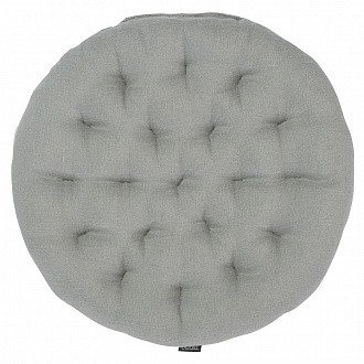 Изображение товара Подушка на стул круглая из стираного льна серого цвета из коллекции Essential, 40х40x4 см