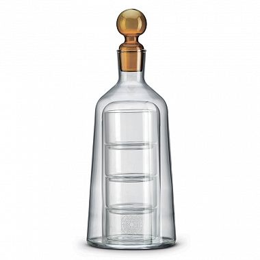 картинка Набор из графина и стаканов Fun-classy, 850 мл, янтарный, 5 пред. от магазина Одежда+