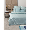 Изображение товара Чехол на подушку из фактурного хлопка голубого цвета с контрастным кантом из коллекции Essential, 45х45 см