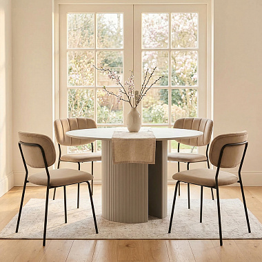 Обеденная группа: стол Ellie и стул Eiril светло-коричневый, 4 шт., анонс элемента