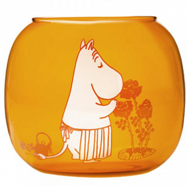 картинка Подсвечник стеклянный Moomin, Муми-мама, 11 см, янтарный от магазина Одежда+